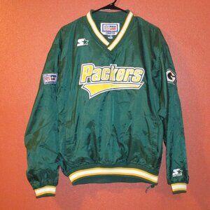 NFL Starter Vintage 1996 Packers Woman X Large Green Yellow Long Sleeve Pullover